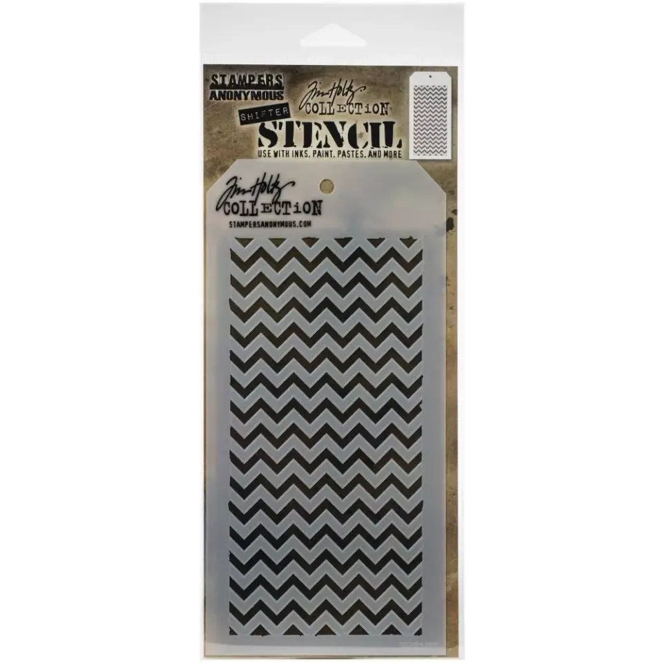 Tim Holtz Layered Stencil Shifter Chevron THS127 sjablong lagdelt