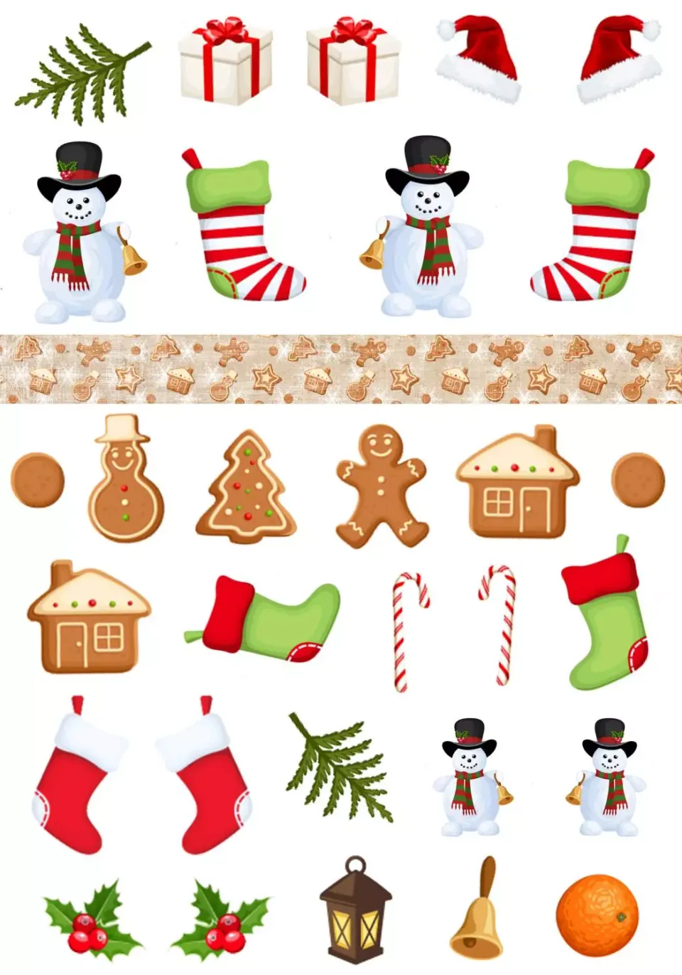 Reprint Snowman & Friend papir A4 julemotiv