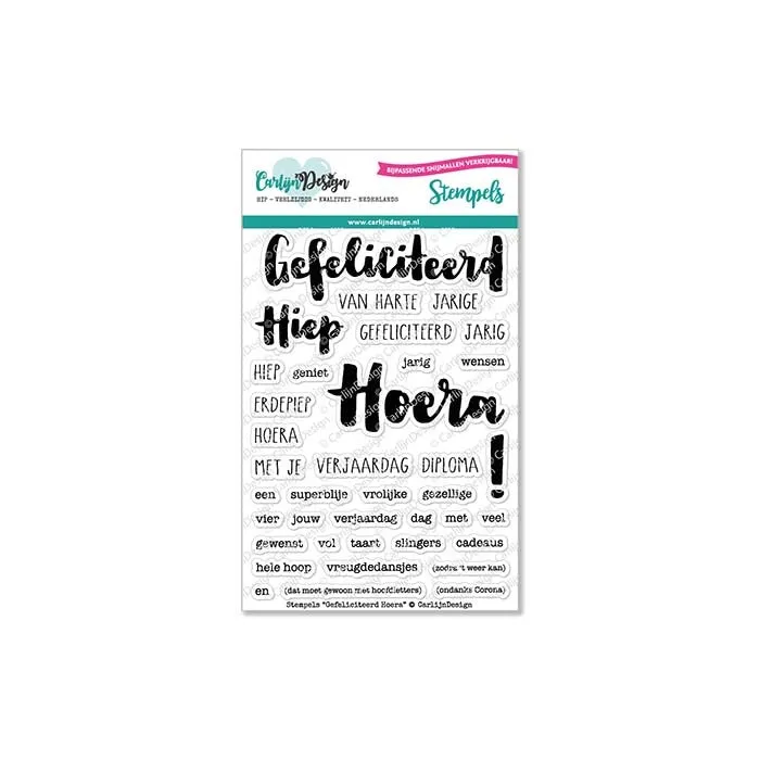 CarlijnDesign Gefeliciteerd CDST-0069 stempelsett bursdag