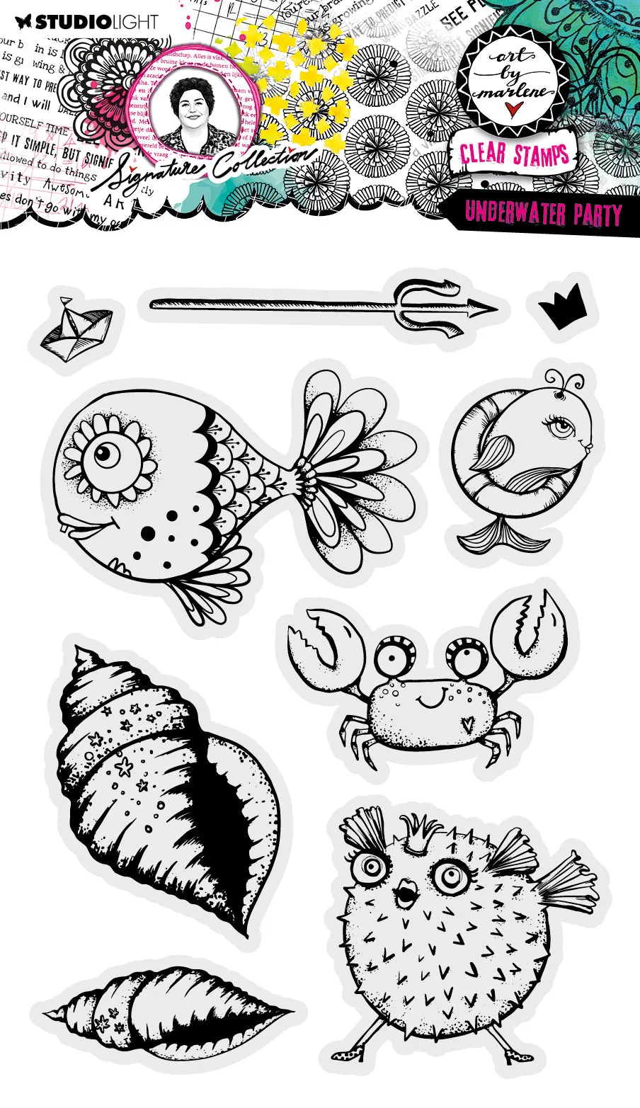 Art by Marlene Signature Underwater Party clearstempel