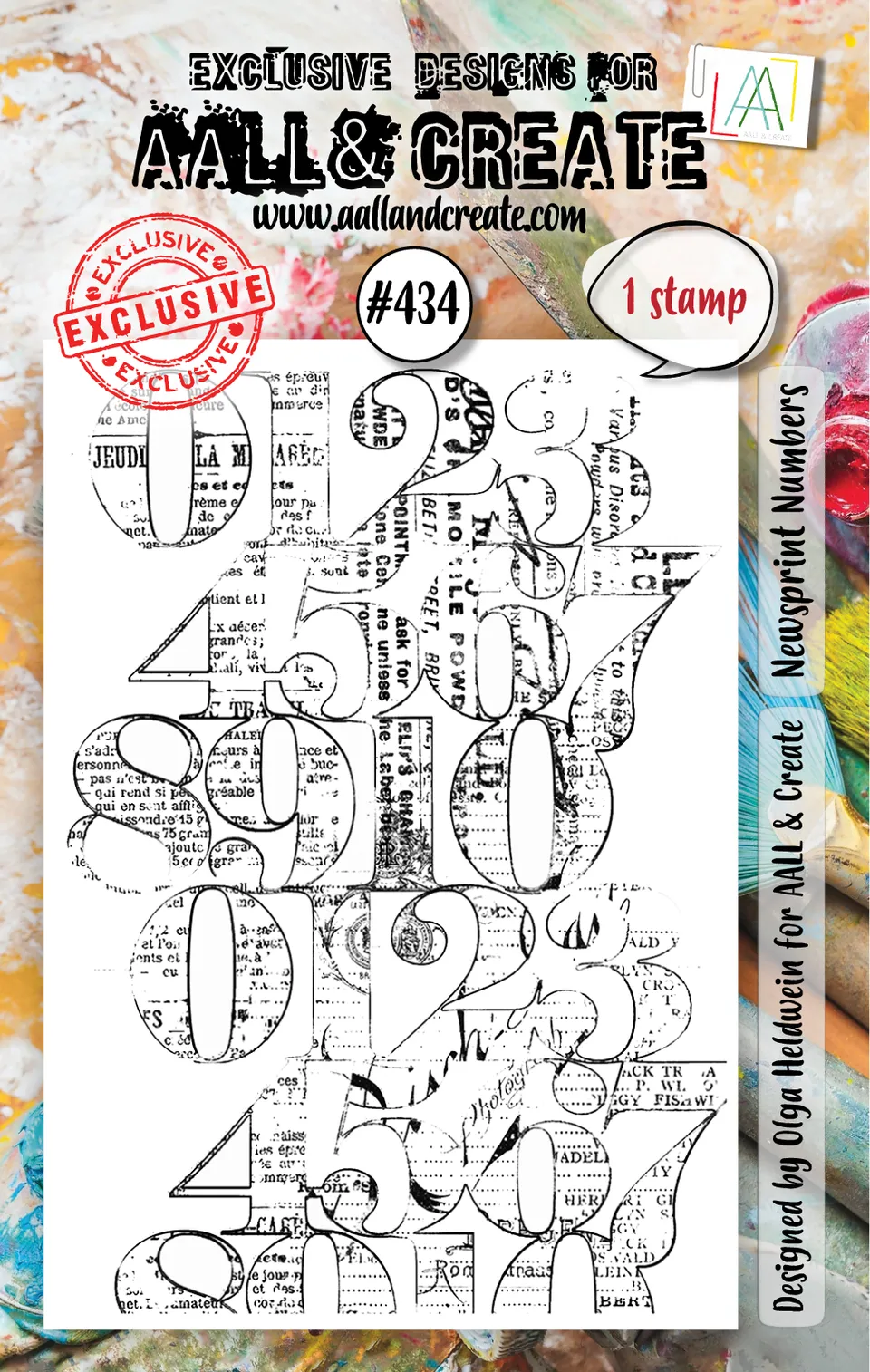 AALL & Create 434 Newsprint Numbers stempelsett A7