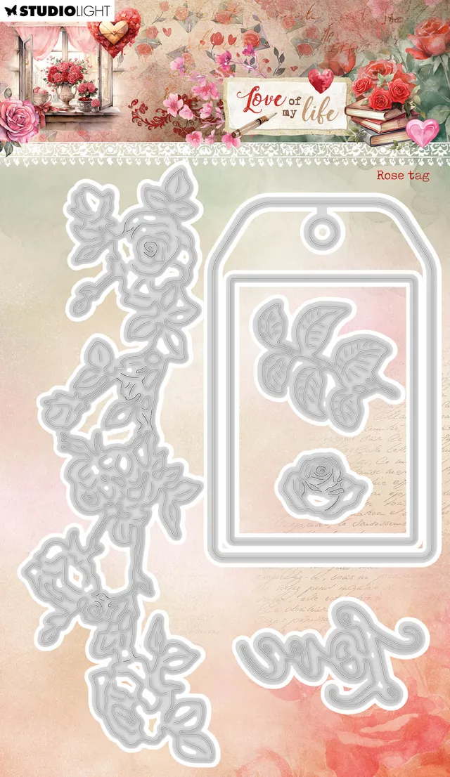 Studio Light Love of My Life Rose Tag dies
