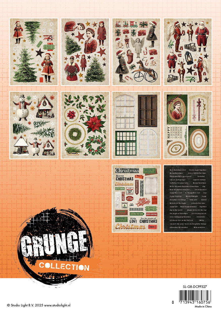 Studio Light Grunge papirblokk Paper elements 20 ark