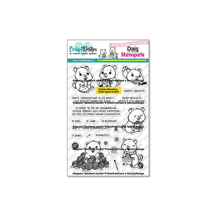CarlijnDesign Handwerk Helden CDST-0165 stempel A6 bever