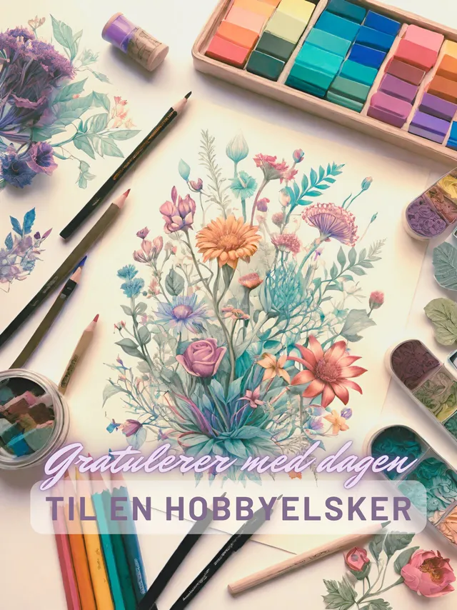 Papirglede Gratulerer med dagen til en hobbyelsker kort PDF