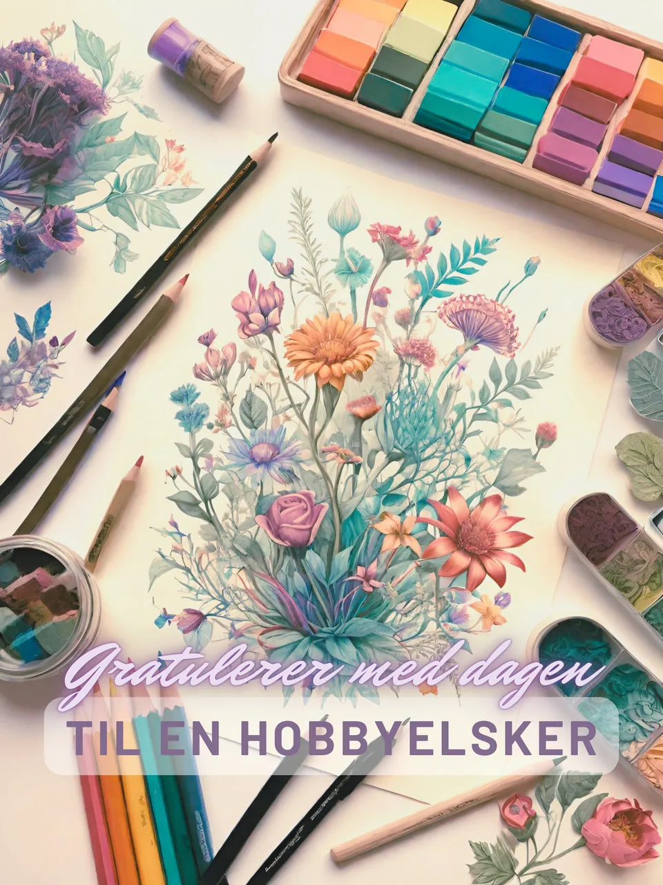 Papirglede Gratulerer med dagen til en hobbyelsker kort PDF