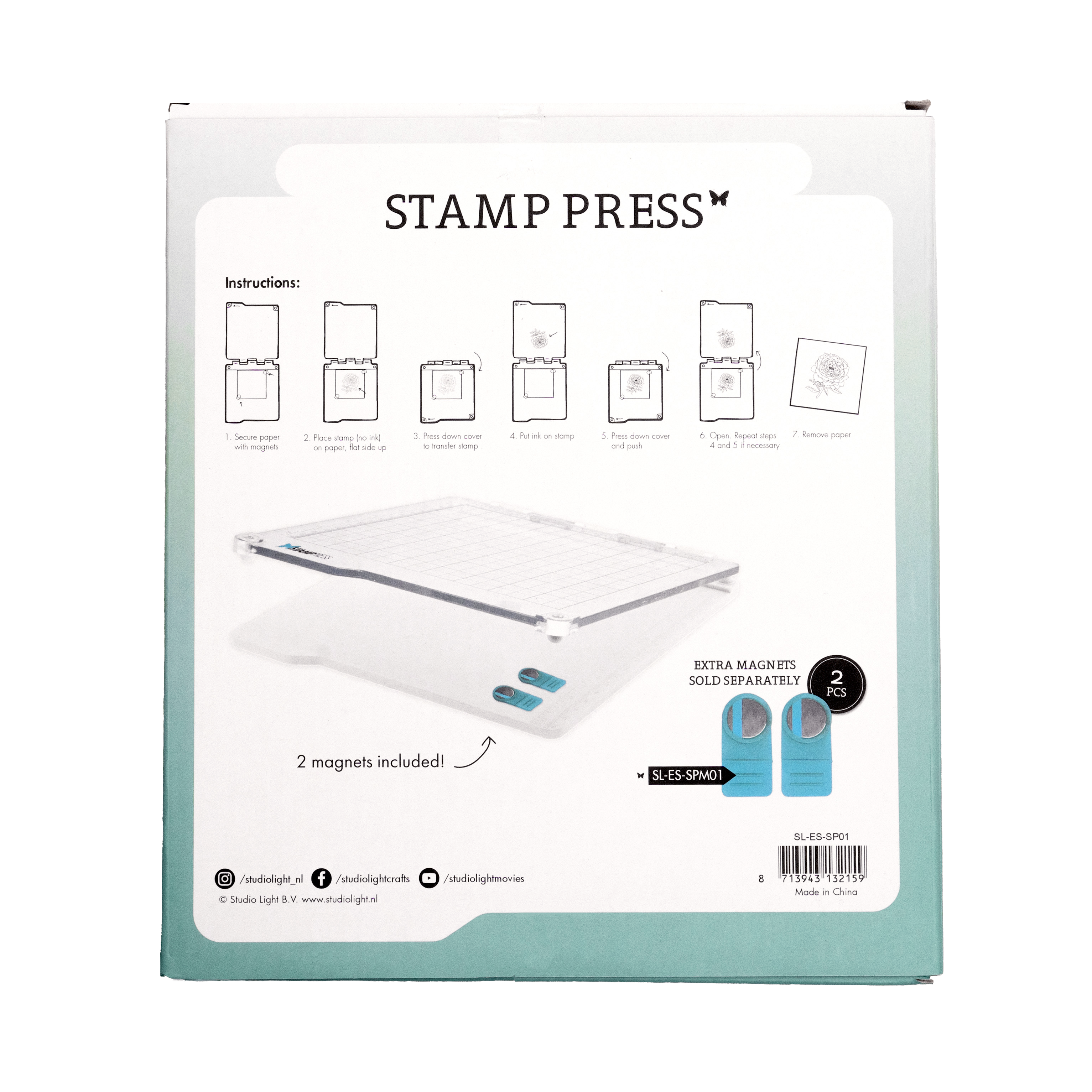 Studio Light Essentials stempelpresse inkl. 2 magneter magnetisk