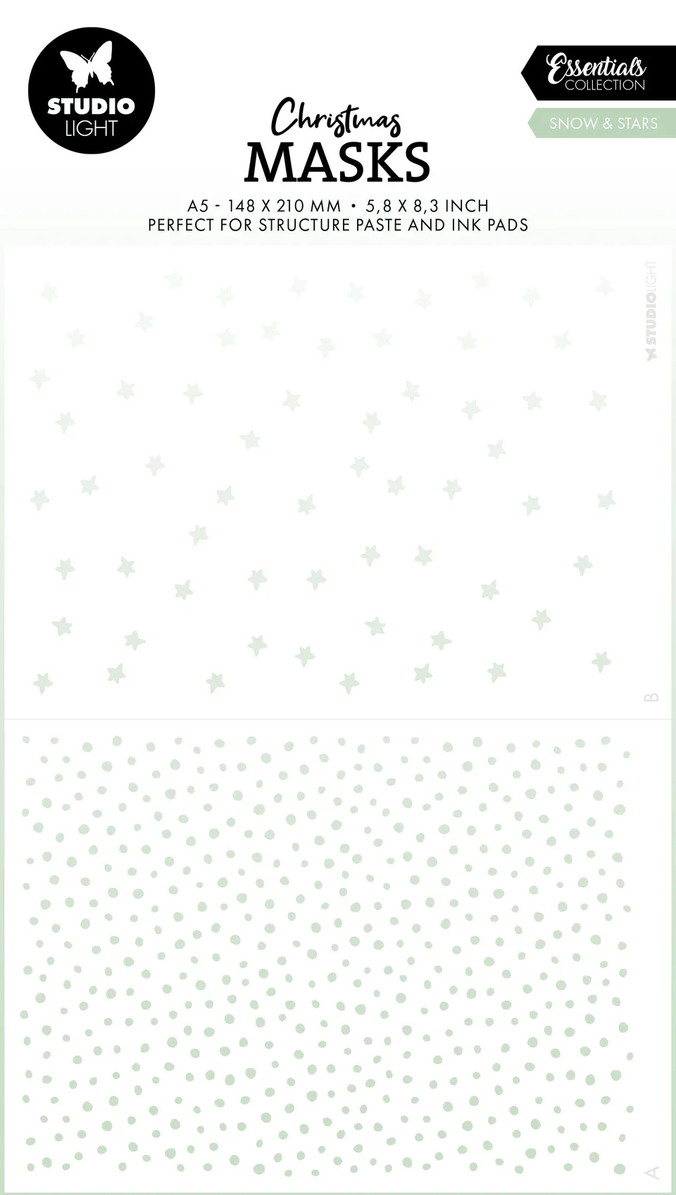 Studio Light Essentials sjablong Snow & stars 105x148 mm