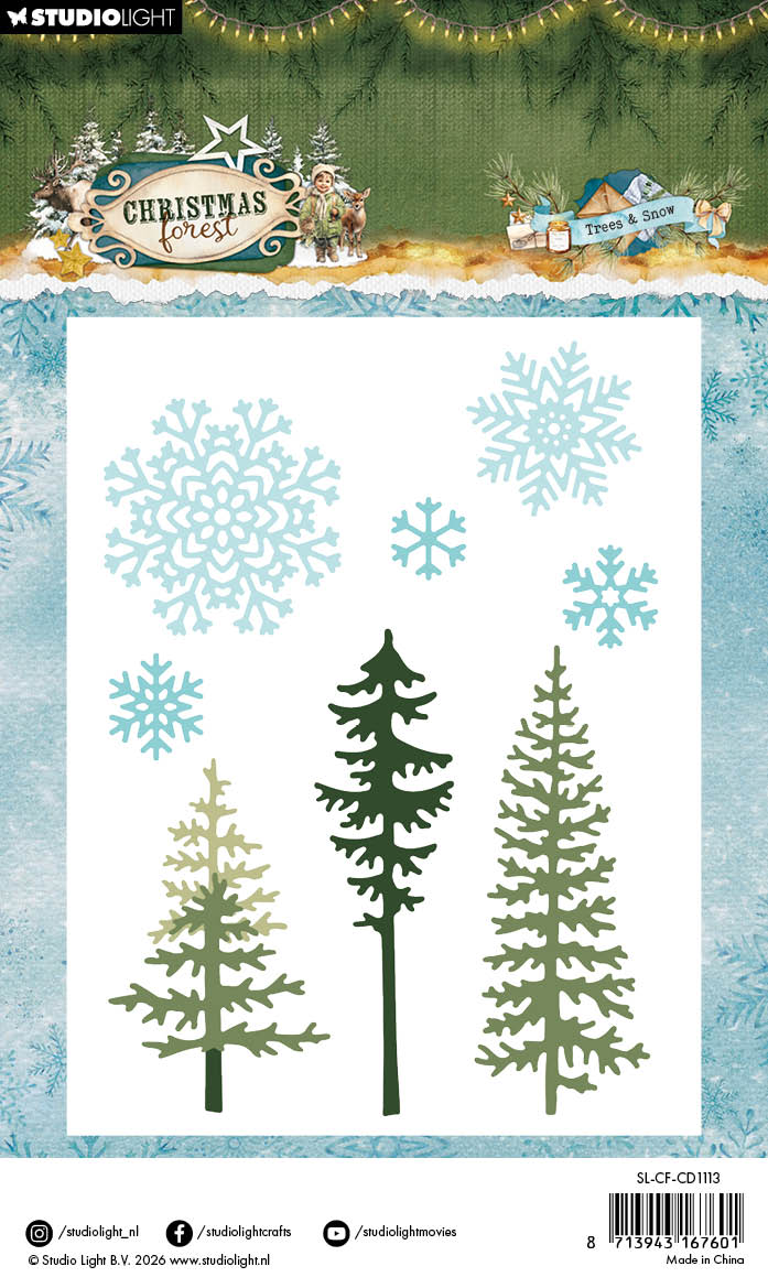 Studio Light Christmas Forest Trees and snow dies