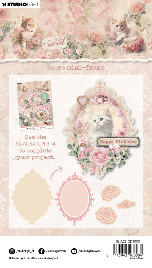 Studio Light A Cat's Secret dies Roses mini-frame