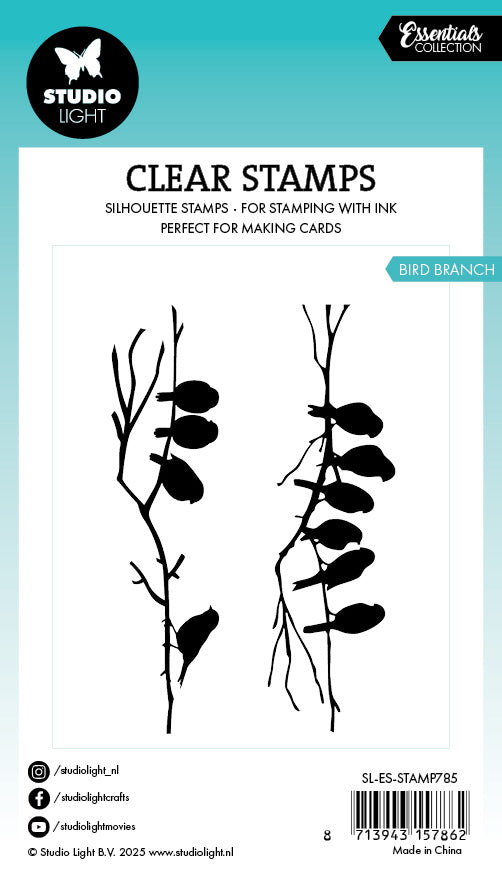 Studio Light Essentials Bird branch stempel 62x93 mm