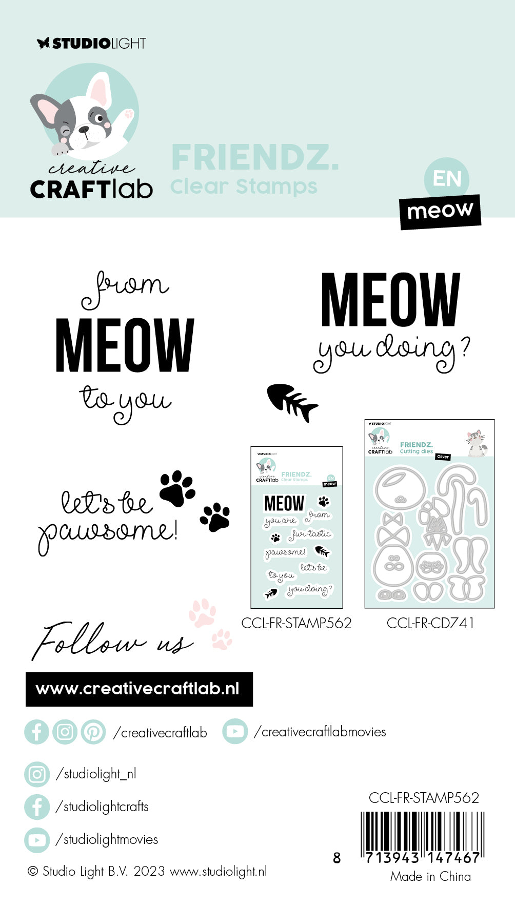 Studio Light Friendz Meow stempel katt