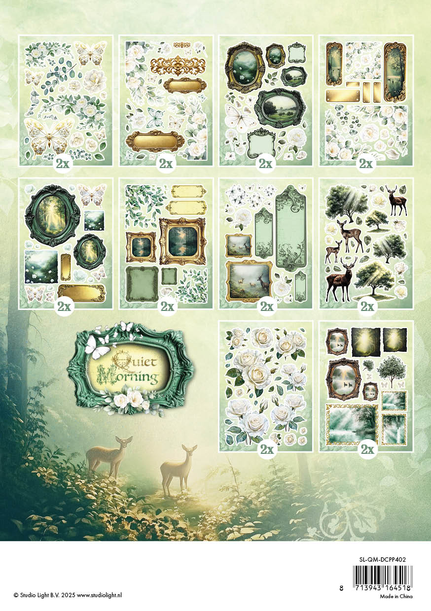 Studio Light Quiet Morning Embellishments die-cut blokk 20 ark