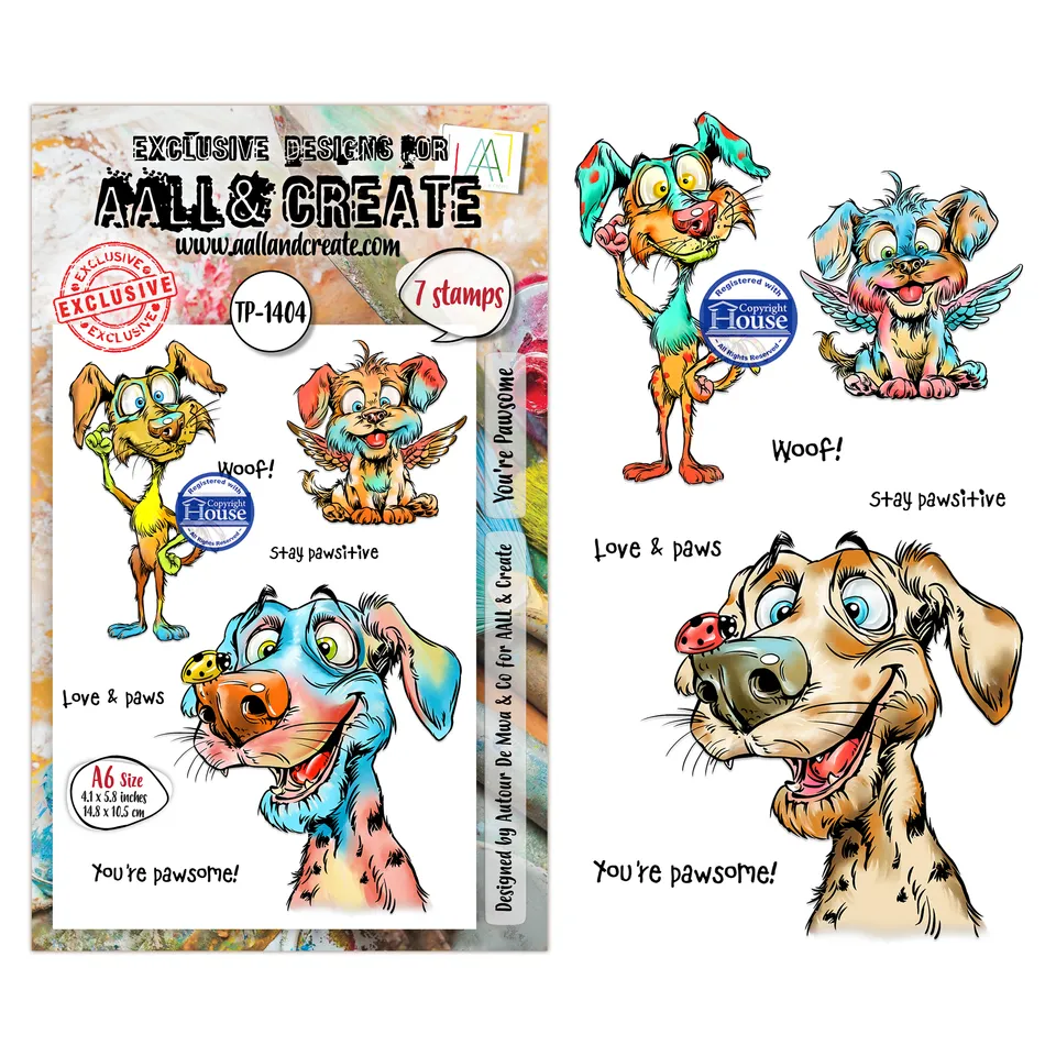 Aall and Create TP-1404 You're Pawsome stempelsett A6 dyr