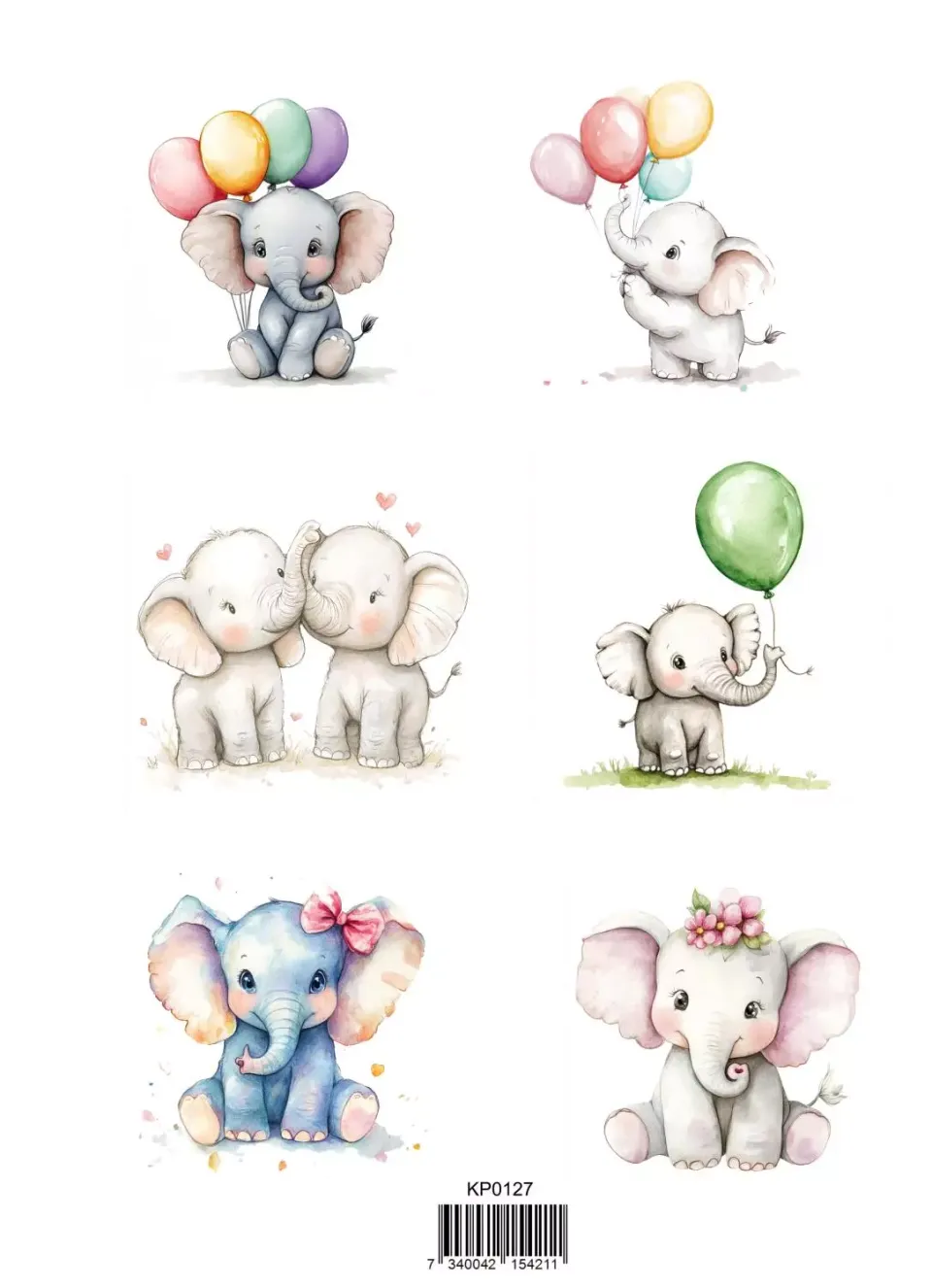 Reprint Cute Elephants klippark A4 baby