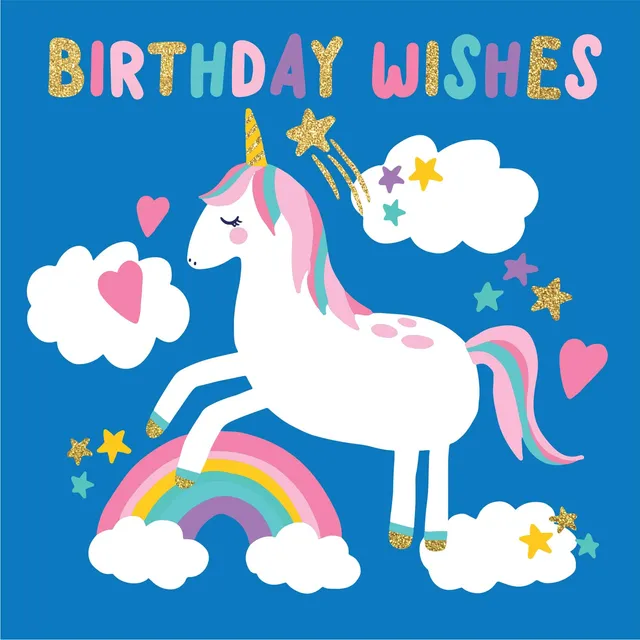 KaiserCraft Enchanted Unicorn Wishes gratulasjonskort 13x18 blankt