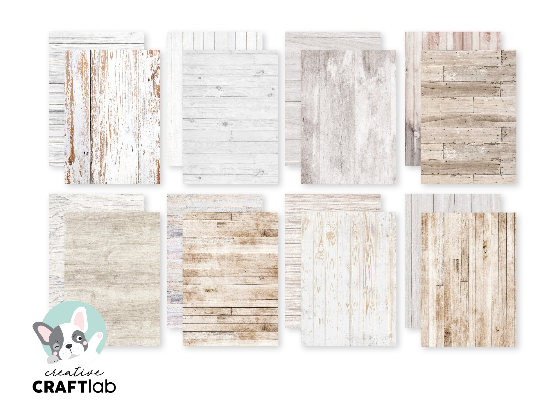 Studio Light Essentials White Wood designpapir 24 ark