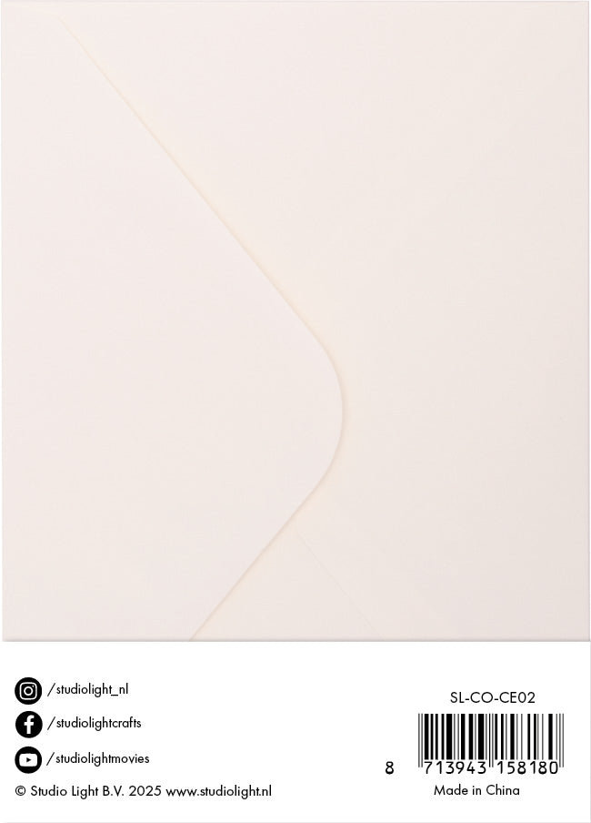 Studio Light Essentials kort og konvolutter Creme A6 krem