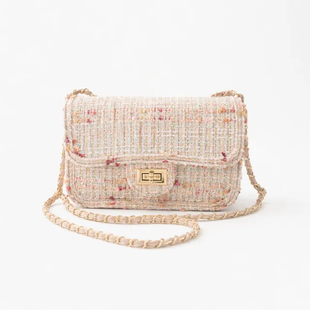 K&Co Petal Pink bouclé miniveske skulderveske 20 cm