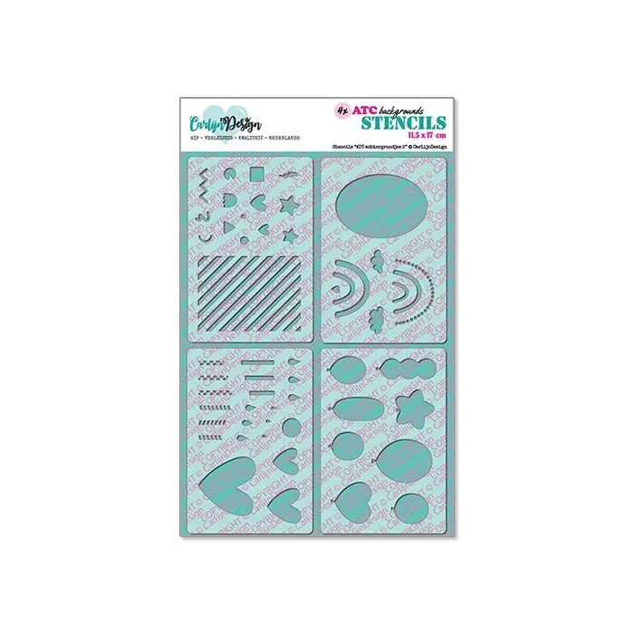 CarlijnDesign ATC Achtergrondjes 2 CDSC-0032 sjablonger