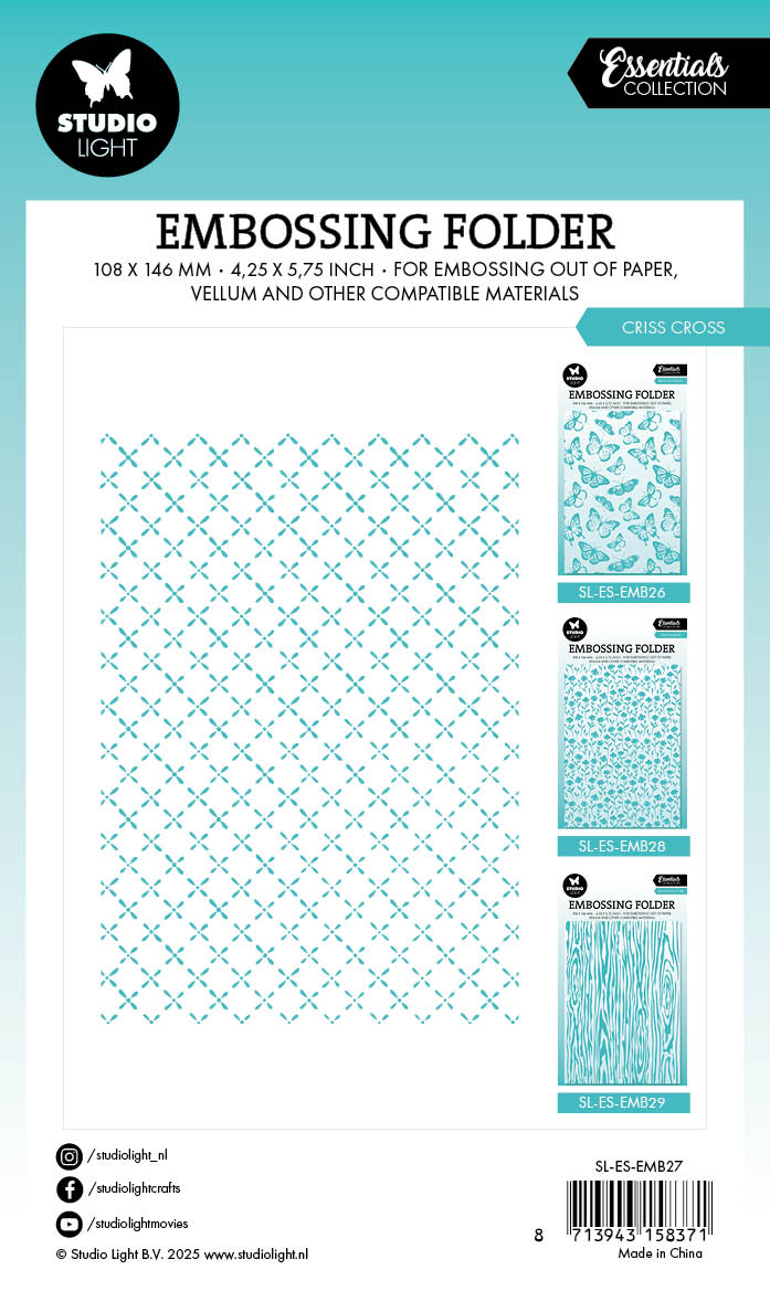 Studio Light Essentials Criss Cross pregefolder kryssmønster