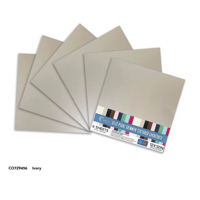 Couture Creations Ivory kartong 12x12 210 g 6 ark perlemor