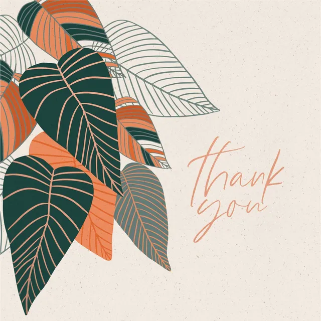 KaiserCraft Rust Thank You gratulasjonskort 5x7" rust