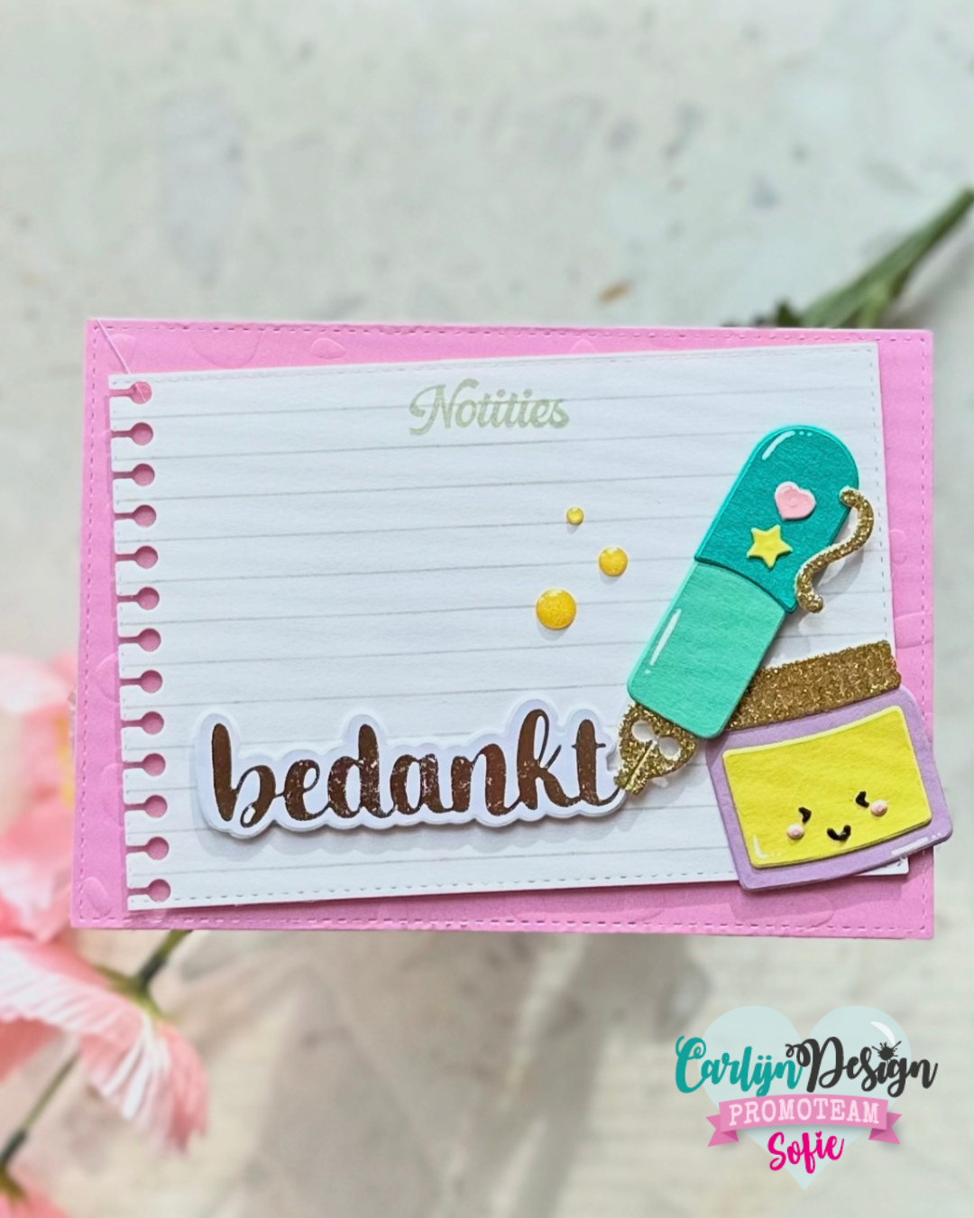 CarlijnDesign CDST-0141 stempelsett notatblokk A6 linjer