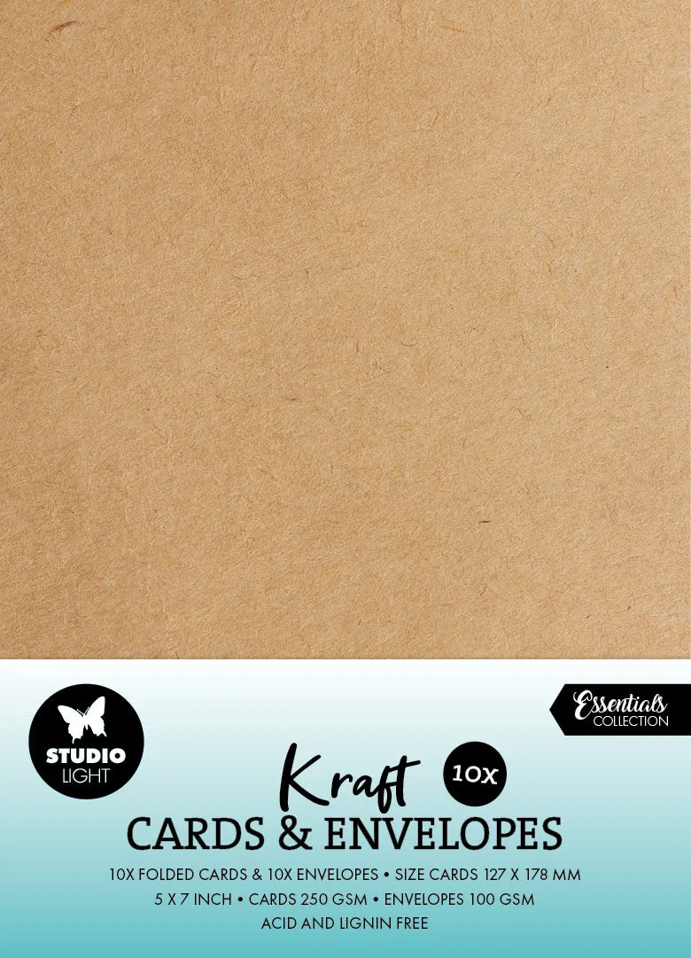 Studio Light Essentials kort og konvolutter Kraft 5x7 inch brun