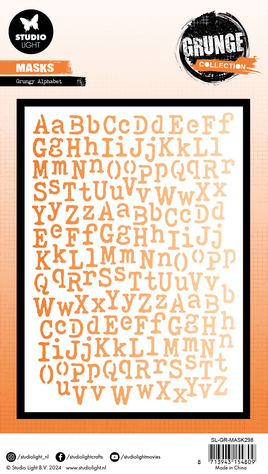 Studio Light Grunge Grungy Alphabet sjablong bokstaver