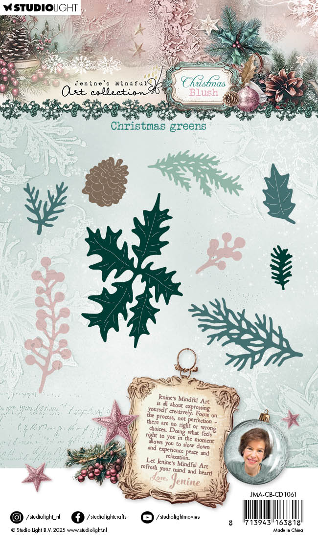 Jenine's Mindful Art Christmas Blush kutte-die grønt 95x136 mm