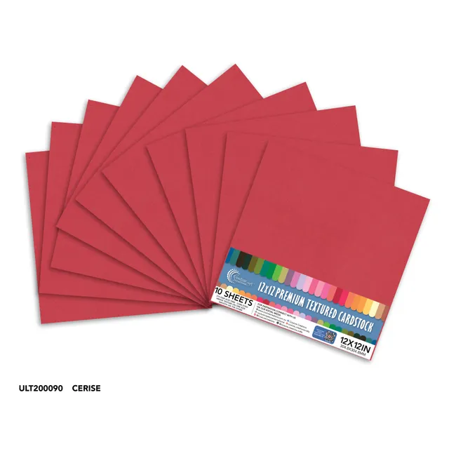 Couture Creations Cerise strukturkartong 12x12 10 ark 216gsm