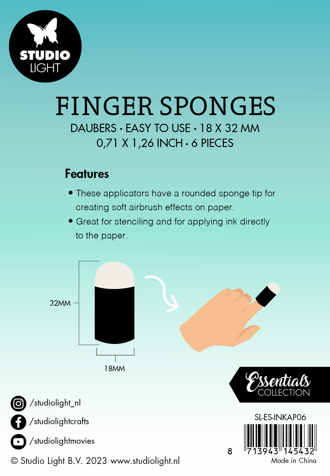 Studio Light Essentials Daubers fingertupp svamper 32 mm