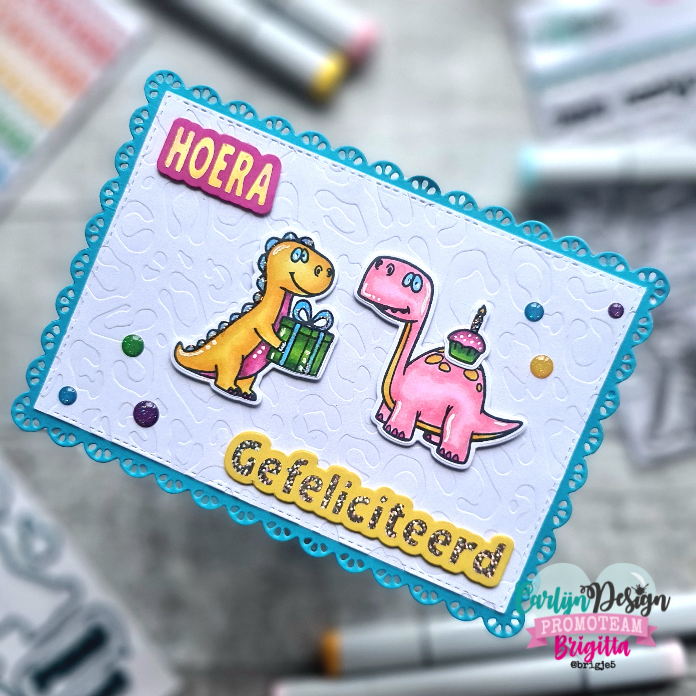 CarlijnDesign Felicitaties CDHF-0065 hot foil plate bursdag