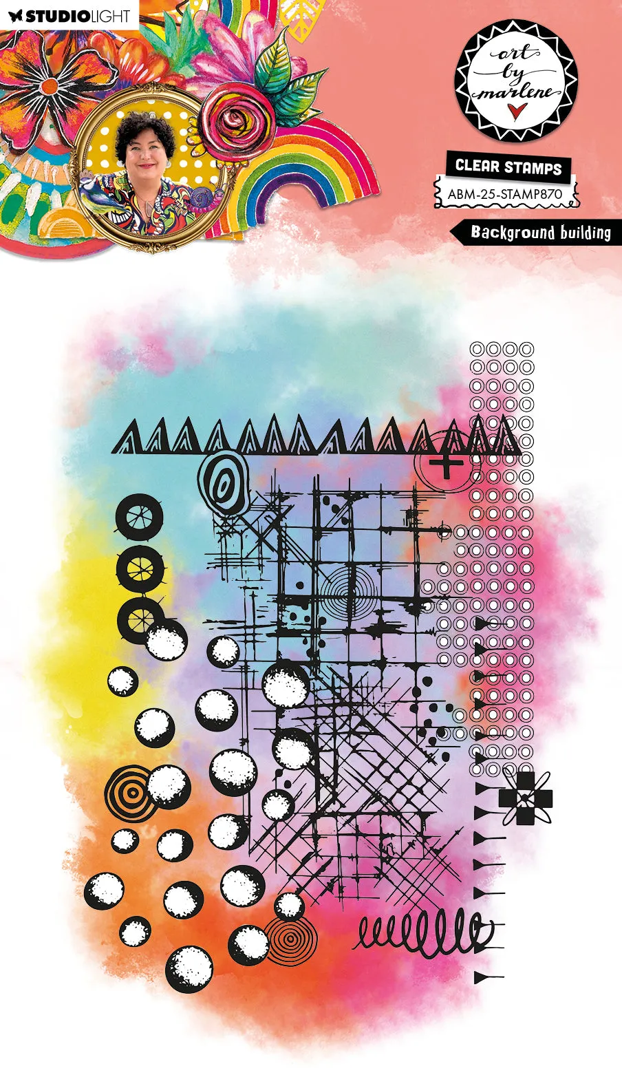 Studio Light Art by Marlene Background Builder clearstamp A5 bakgrunn