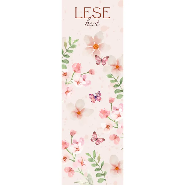 Papirglede rosa sommerfugler 2 bokmerke lesehest