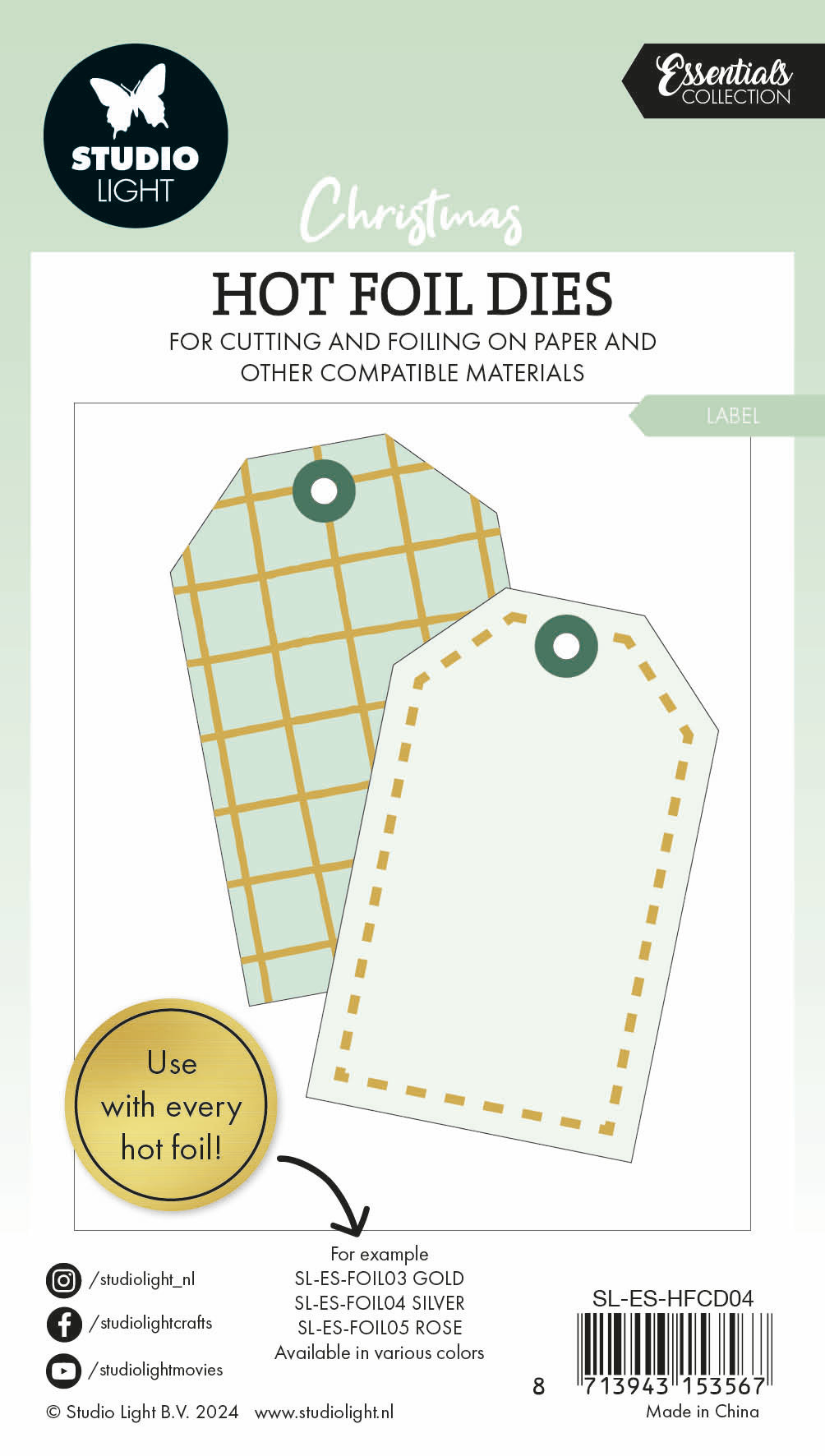 Studio Light Essentials foilplate Label 65x95 mm