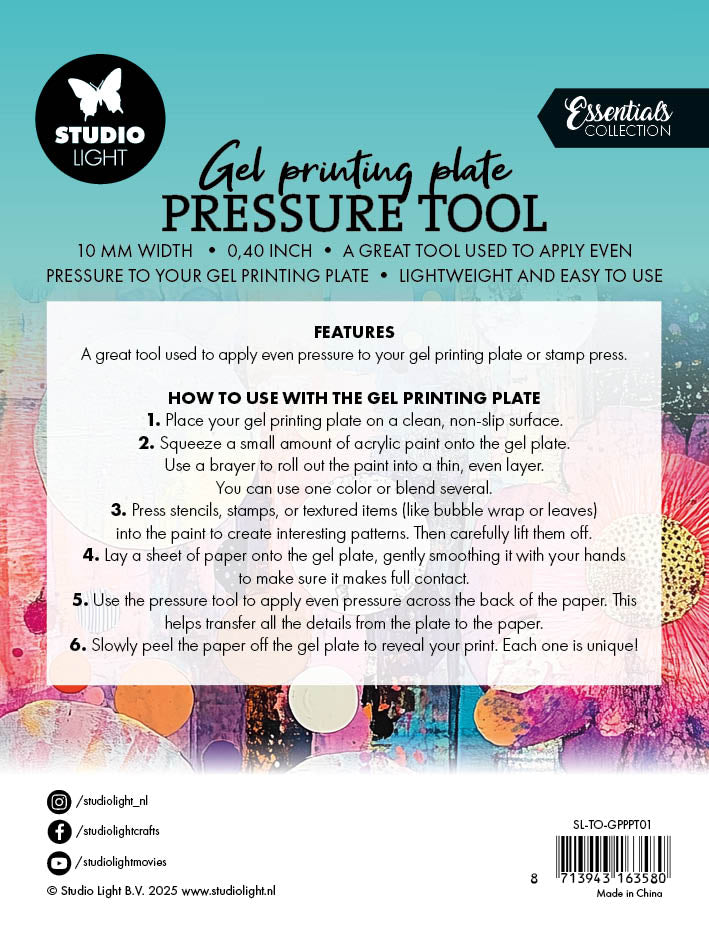 Studio Light Essentials Gel Printing Plate trykkverktøy 10 cm