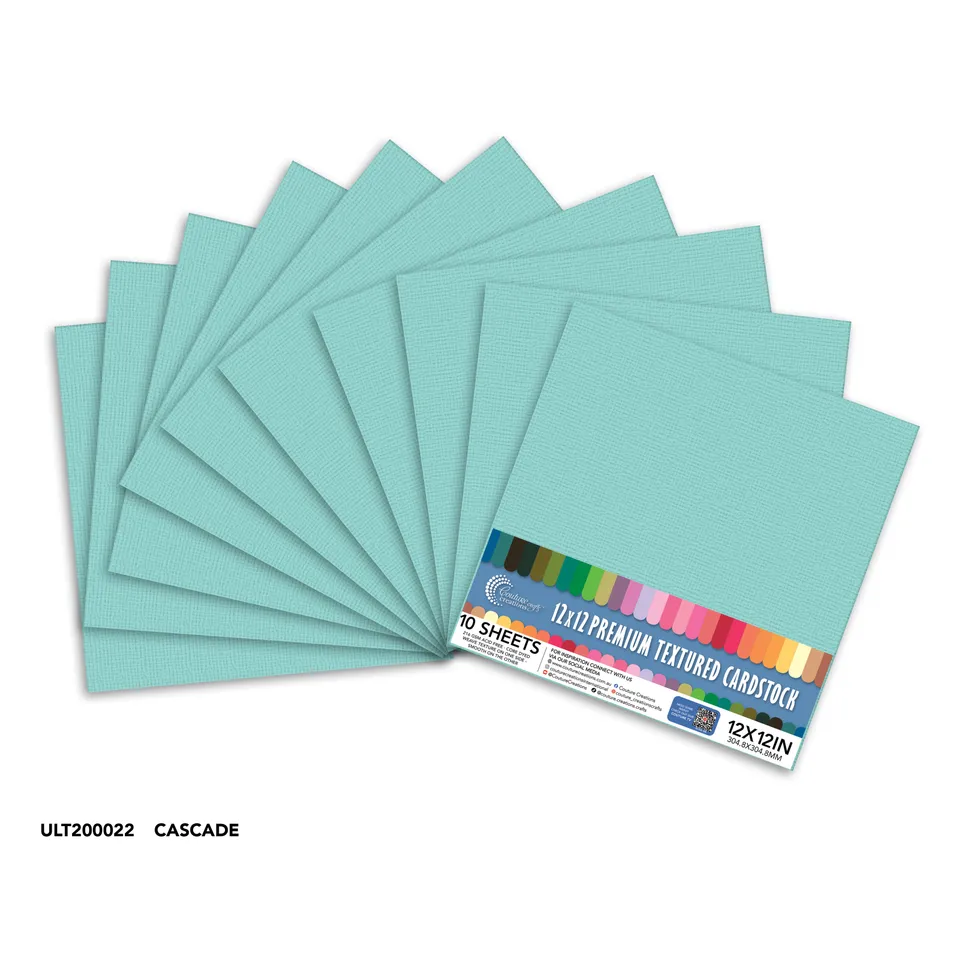 Couture Creations Cascade 12x12 kartong teksturert 10 ark