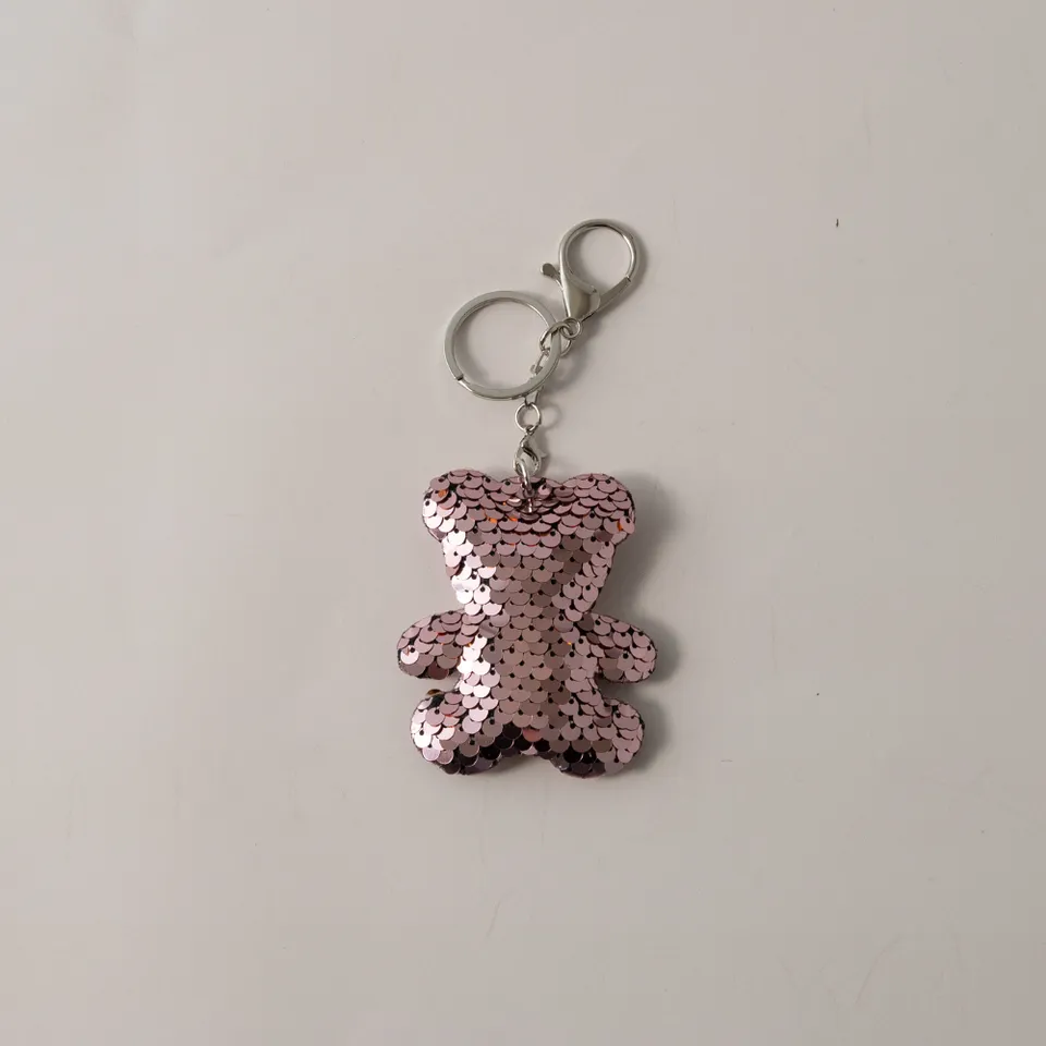 KaiserCraft Sequin Bear nøkkelring rosa glitter