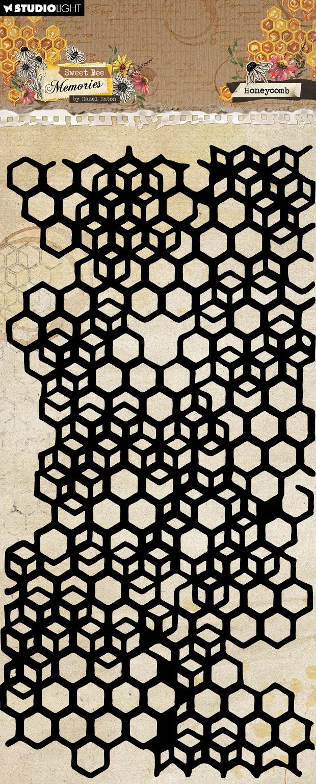 Hazel Eaton Sweet Bee Memories Honeycomb sjablong 105x210 mm