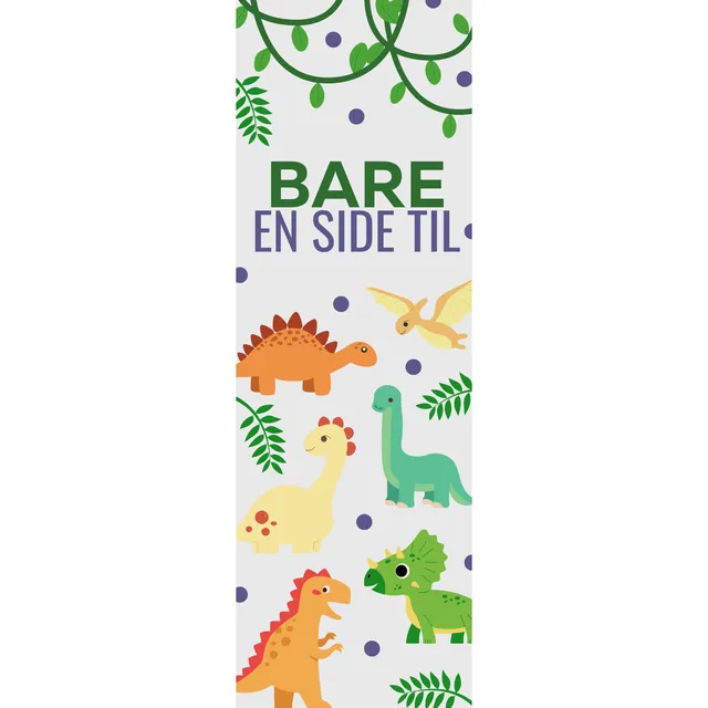 Papirglede dinosaurer bokmerke Bare en side til laminert