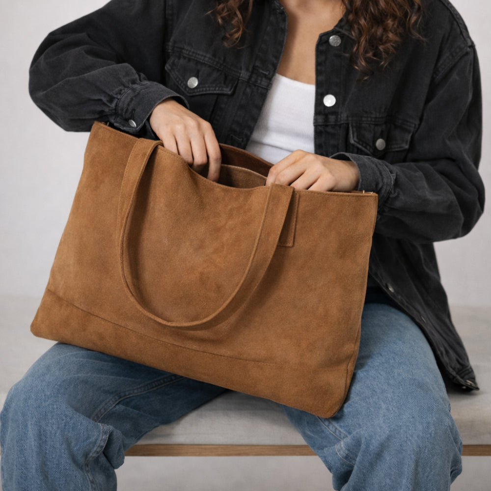 KaiserCraft K&Co Journey stor totebag tan laptop