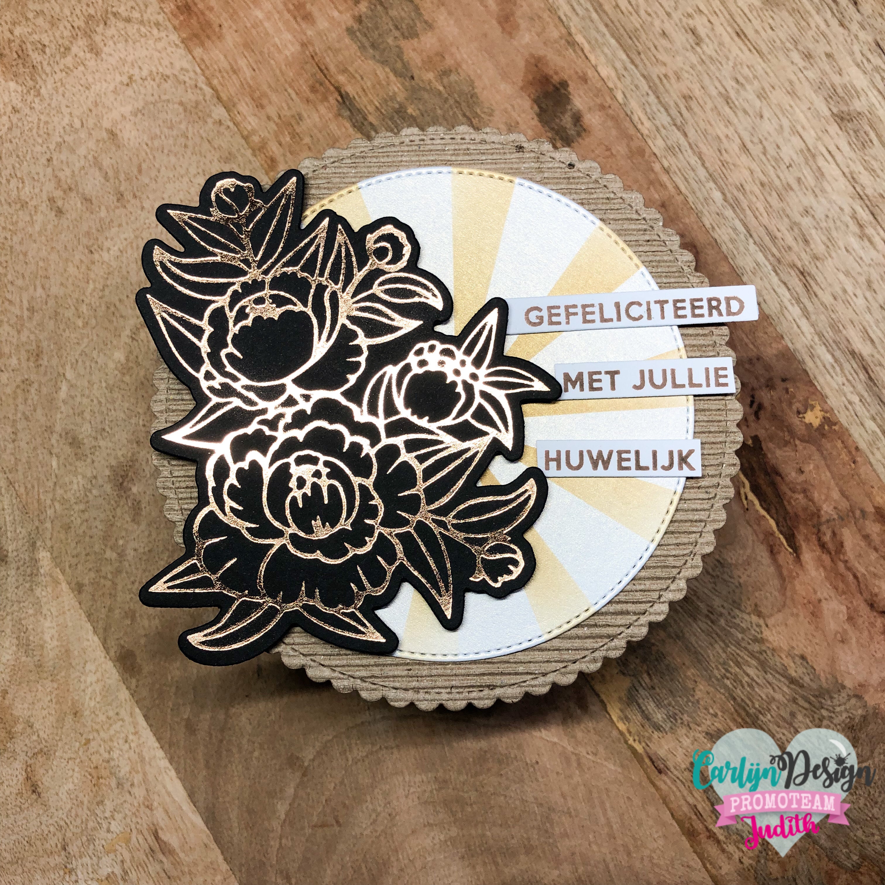 CarlijnDesign CDHF-0033 Pioen hot foil-plate blomst