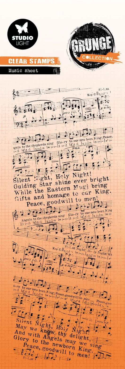 Studio Light Grunge Music Sheet stempel noteark