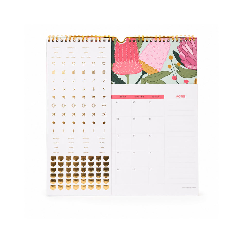 KaiserCraft 2027 Pocket Square Spiral kalender Lagoon med lommer