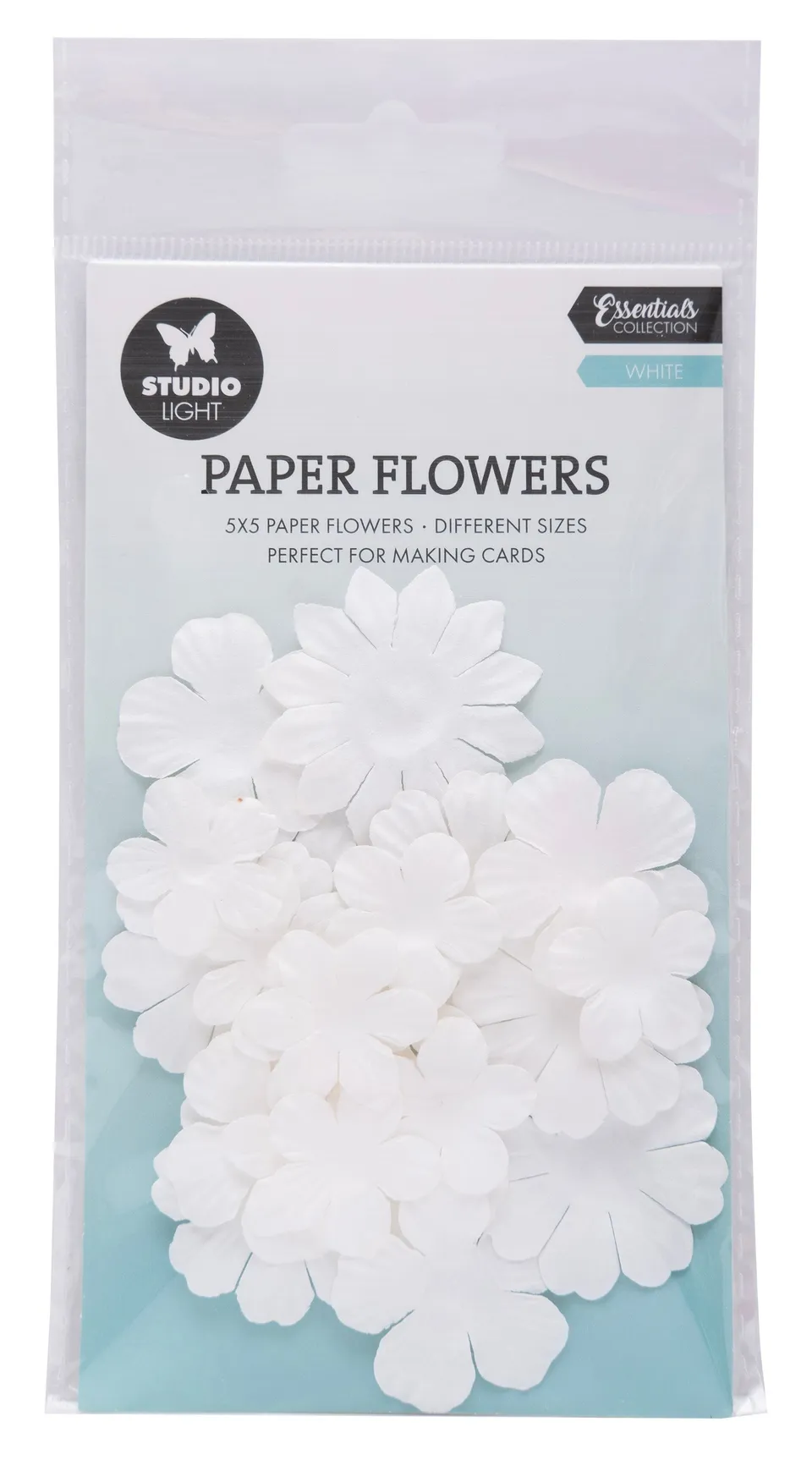 Studio Light Essentials Paper Flowers 25 stk hvit