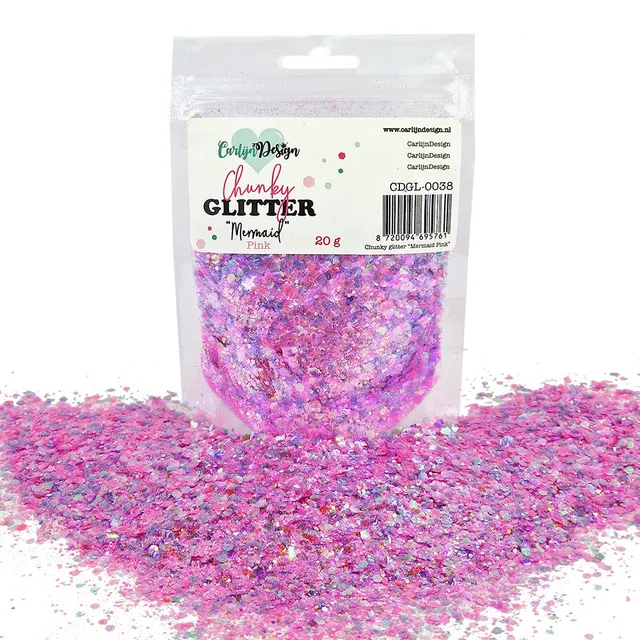 CarlijnDesign Chunky glitter CDGL-0038 Mermaid Pink 20 g rosa