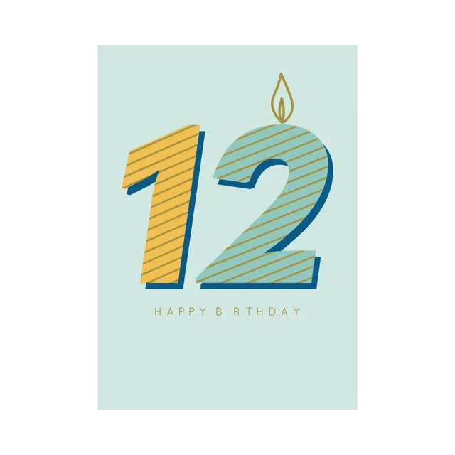 KaiserCraft Birthday Milestone bursdagskort 12 lys 5x7"