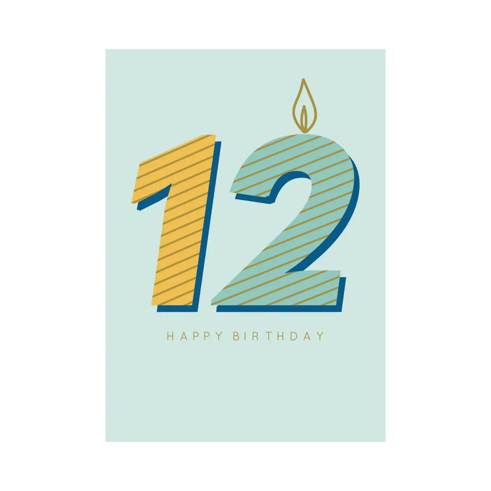 KaiserCraft Birthday Milestone bursdagskort 12 lys 5x7"